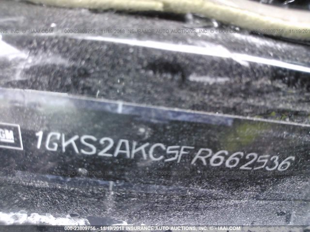 1GKS2AKC5FR662536 - 2015 GMC YUKON SLE BLACK photo 9