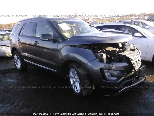 1FM5K8D84HGB38962 - 2017 FORD EXPLORER XLT SILVER photo 1