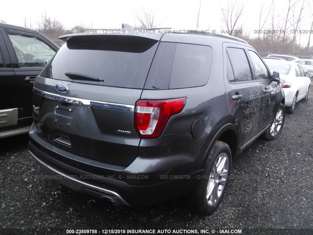 1FM5K8D84HGB38962 - 2017 FORD EXPLORER XLT SILVER photo 4