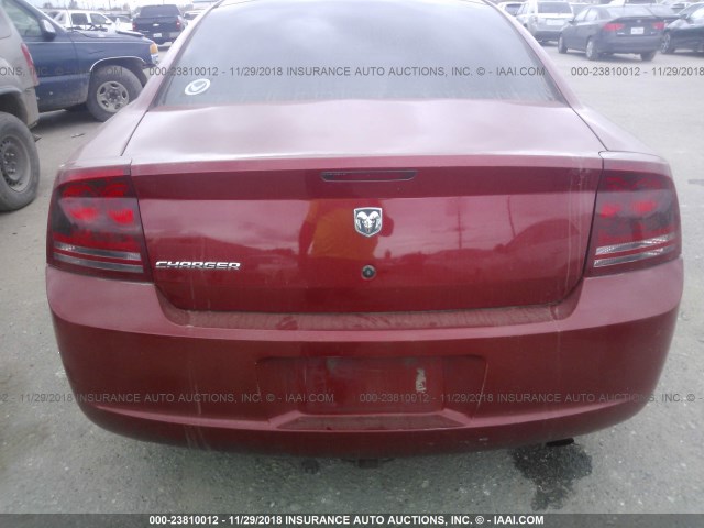 2B3KA43G56H311824 - 2006 DODGE CHARGER SE/SXT RED photo 6