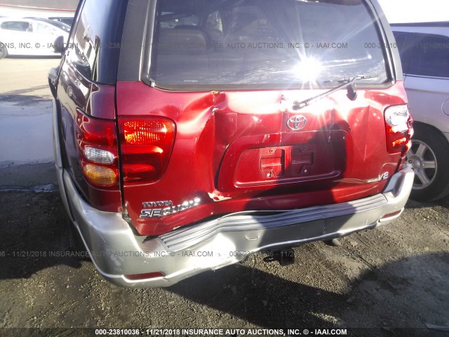 5TDZT34A52S082164 - 2002 TOYOTA SEQUOIA SR5 RED photo 6