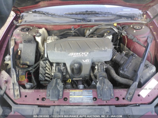 2G2WP522851191104 - 2005 PONTIAC GRAND PRIX RED photo 10