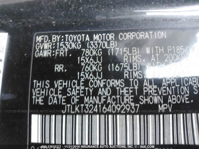 JTLKT324164092937 - 2006 TOYOTA SCION XB Qara foto 9