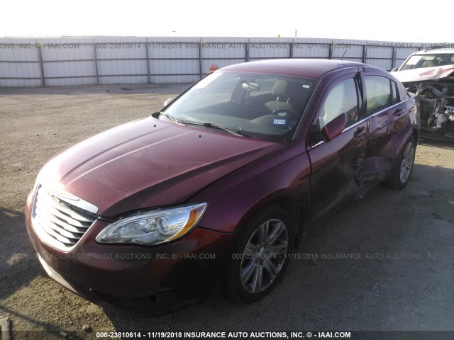 1C3CCBBB9DN727424 - 2013 CHRYSLER 200 TOURING RED photo 2