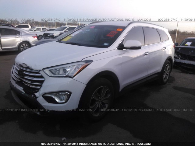 KM8SN4HF6DU005336 - 2013 HYUNDAI SANTA FE GLS WHITE photo 2