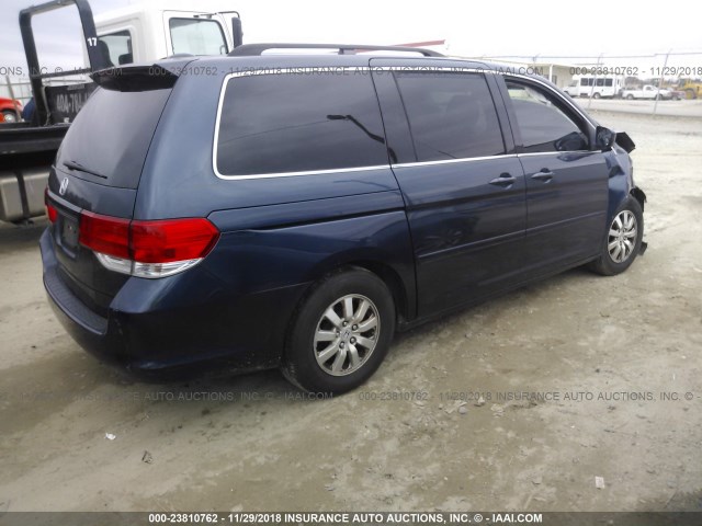 5FNRL38729B409245 - 2009 HONDA ODYSSEY EXL BLUE photo 4