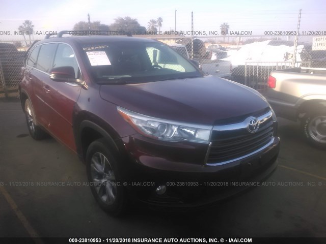 5TDZKRFH9FS114202 - 2015 TOYOTA HIGHLANDER LE/LE PLUS BURGUNDY photo 1