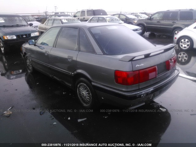 WAUHF58AXLA156554 - 1990 AUDI 90 QUATTRO 20V GRAY photo 3