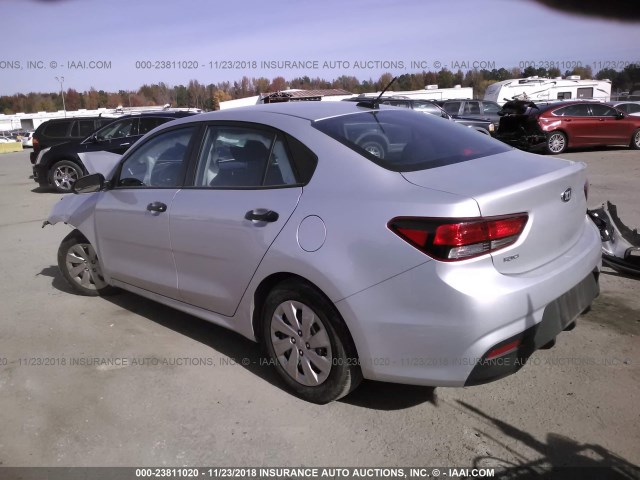 3KPA24AB7JE058377 - 2018 KIA RIO LX/S SILVER photo 3