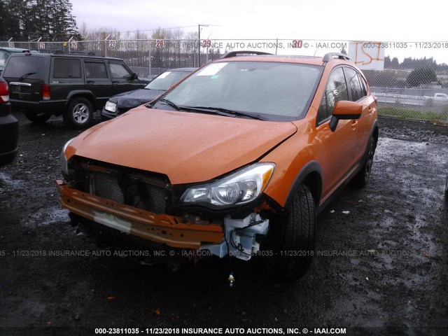 JF2GPADC9F8225243 - 2015 SUBARU XV CROSSTREK 2.0 PREMIUM ORANGE photo 2