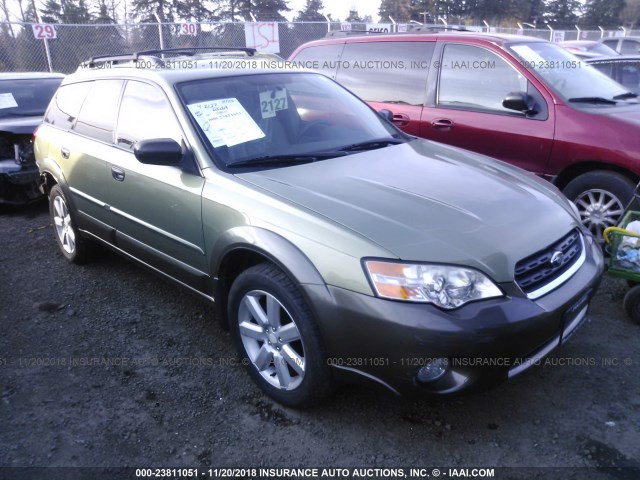 4S4BP61C367347737 - 2006 SUBARU LEGACY OUTBACK 2.5I GREEN photo 1