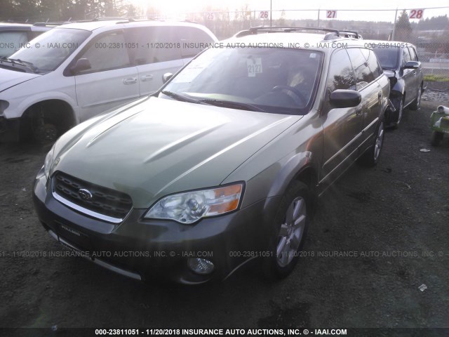 4S4BP61C367347737 - 2006 SUBARU LEGACY OUTBACK 2.5I GREEN photo 2