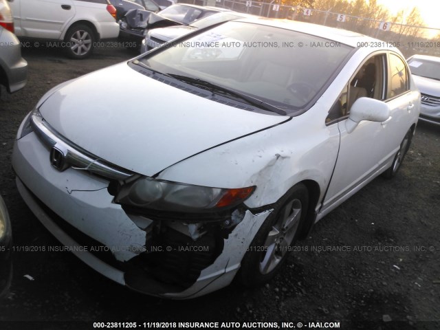 2HGFA16998H526459 - 2008 HONDA CIVIC EXL WHITE photo 2