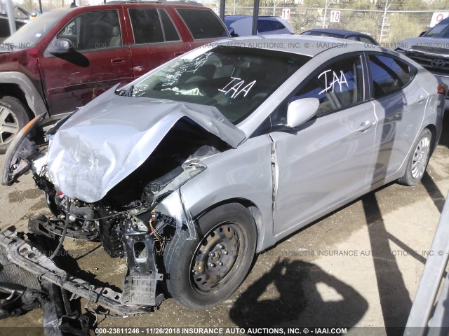 5NPDH4AE3DH212492 - 2013 HYUNDAI ELANTRA GLS/LIMITED SILVER photo 2