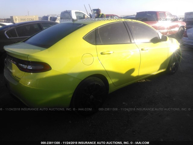 1C3CDFBA7DD155903 - 2013 DODGE DART SXT YELLOW photo 4