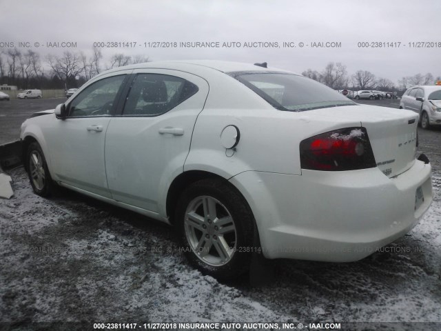 1B3BD1FB0BN573631 - 2011 DODGE AVENGER MAINSTREET WHITE photo 3