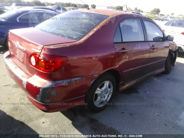 1NXBR32E23Z052442 - 2003 TOYOTA COROLLA CE/LE/S RED photo 4