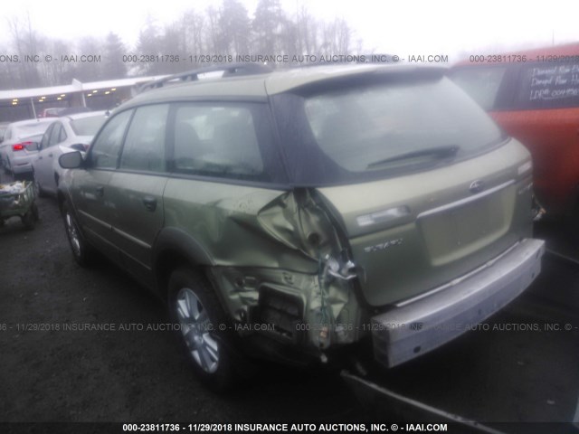 4S4BP61C856367373 - 2005 SUBARU LEGACY OUTBACK 2.5I GREEN photo 3