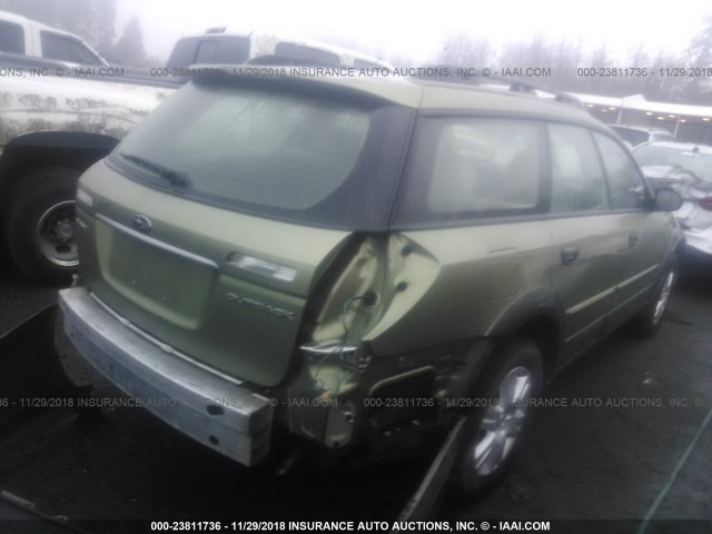 4S4BP61C856367373 - 2005 SUBARU LEGACY OUTBACK 2.5I GREEN photo 4