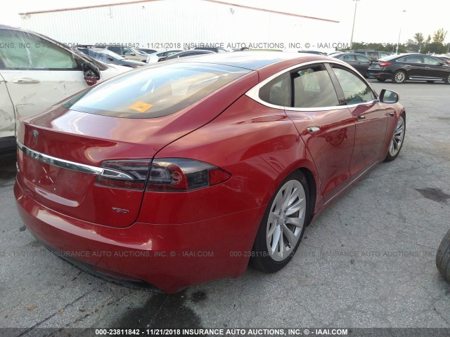 5YJSA1E28HF192416 - 2017 TESLA MODEL S RED photo 4