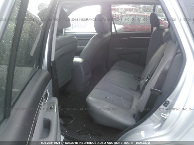 5NMSH4AG0AH395240 - 2010 HYUNDAI SANTA FE SE SILVER photo 8