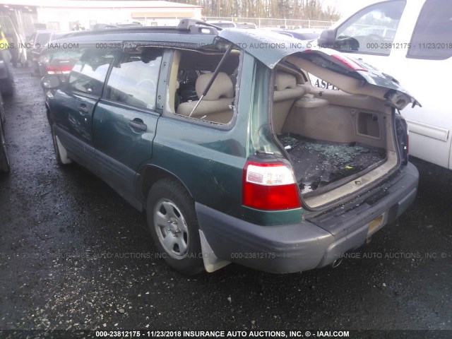 JF1SF63561H745443 - 2001 SUBARU FORESTER L GREEN photo 3