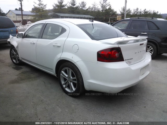 1C3CDZCBXCN228120 - 2012 DODGE AVENGER SXT WHITE photo 3