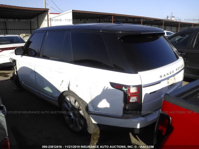 SALGS2EF4DA109877 - 2013 LAND ROVER RANGE ROVER SUPERCHARGED WHITE photo 3