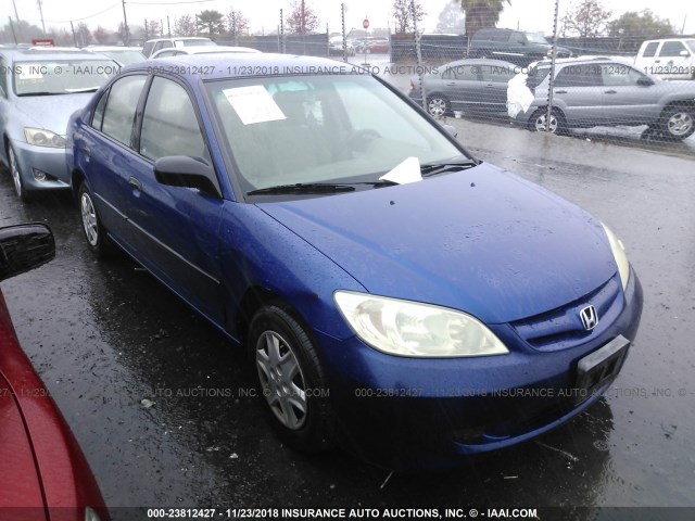 1HGES16364L013929 - 2004 HONDA CIVIC DX VP BLUE photo 1