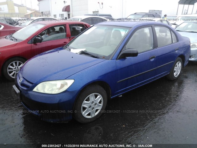 1HGES16364L013929 - 2004 HONDA CIVIC DX VP BLUE photo 2