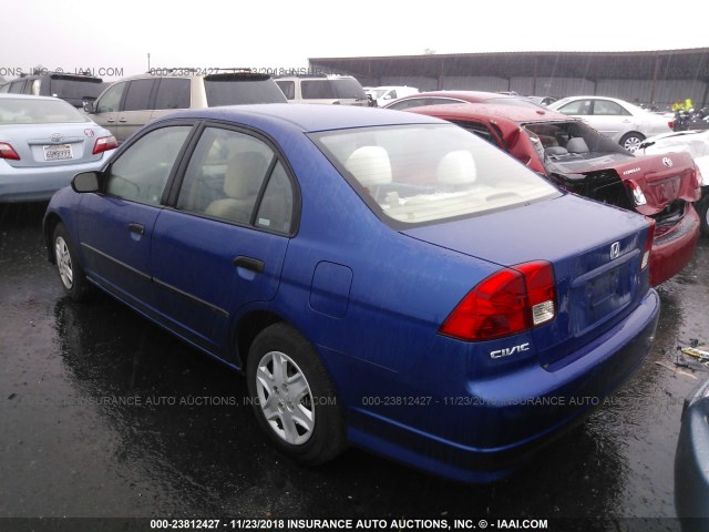 1HGES16364L013929 - 2004 HONDA CIVIC DX VP BLUE photo 3