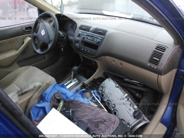 1HGES16364L013929 - 2004 HONDA CIVIC DX VP BLUE photo 5