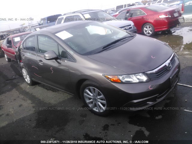 2HGFB2F90CH507603 - 2012 HONDA CIVIC EXL BROWN photo 1