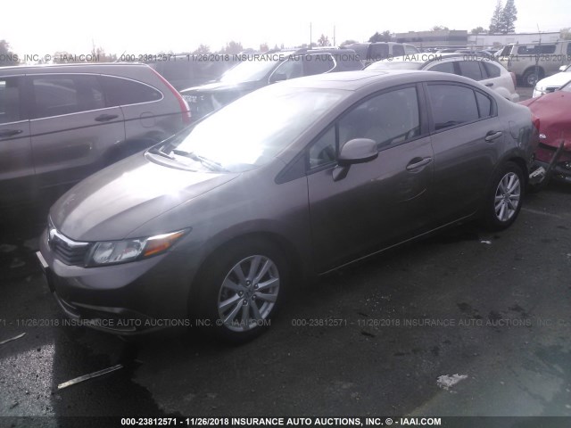 2HGFB2F90CH507603 - 2012 HONDA CIVIC EXL BROWN photo 2