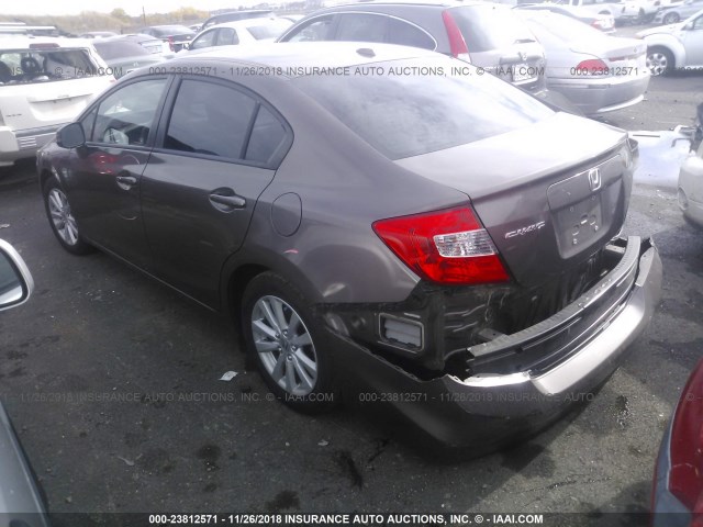 2HGFB2F90CH507603 - 2012 HONDA CIVIC EXL BROWN photo 3