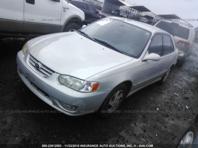 1NXBR12E02Z618231 - 2002 TOYOTA COROLLA CE/LE/S SILVER photo 2