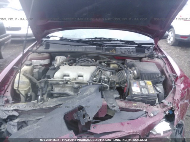 1G2NE52E55M147156 - 2005 PONTIAC GRAND AM SE BURGUNDY photo 10