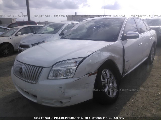 1MEHM42W48G611814 - 2008 MERCURY SABLE PREMIER WHITE photo 2