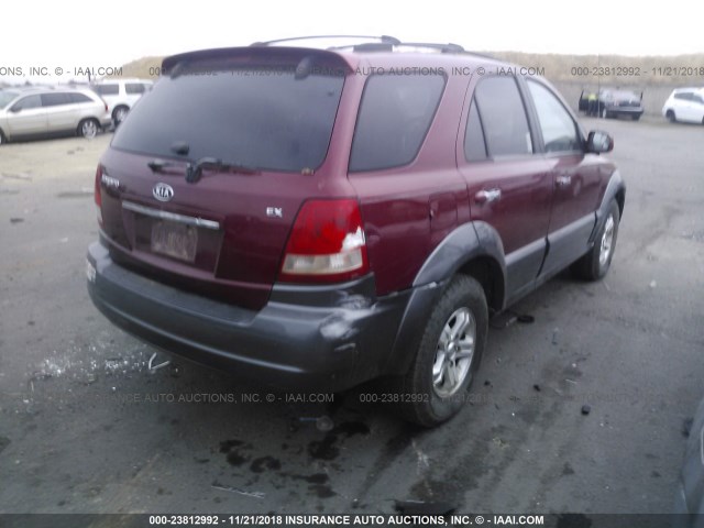 KNDJD733865531109 - 2006 KIA SORENTO EX/LX RED photo 4