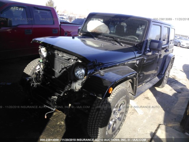 1C4BJWEG5JL821447 - 2018 JEEP WRANGLER UNLIMITE SAHARA BLACK photo 2