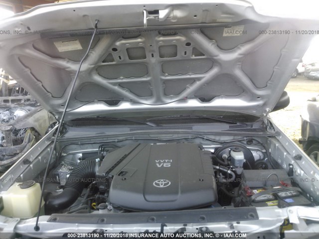 3TMJU62N56M012008 - 2006 TOYOTA TACOMA DOUBLE CAB PRERUNNER SILVER photo 10