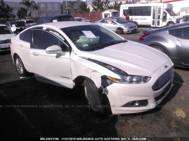 3FA6P0LU7ER283904 - 2014 FORD FUSION SE HYBRID WHITE photo 1