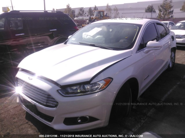 3FA6P0LU7ER283904 - 2014 FORD FUSION SE HYBRID WHITE photo 2