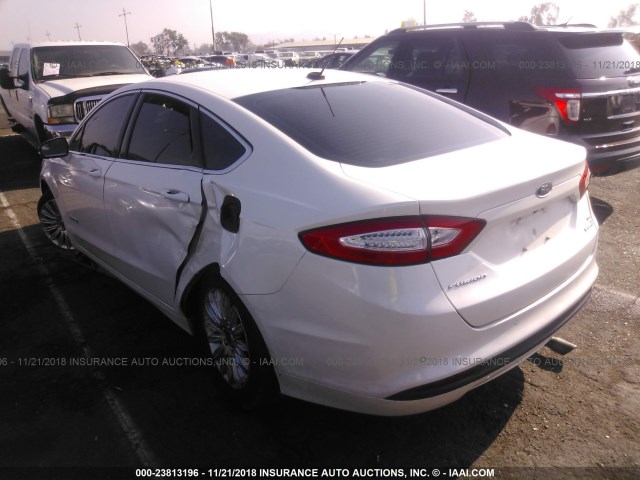 3FA6P0LU7ER283904 - 2014 FORD FUSION SE HYBRID WHITE photo 3