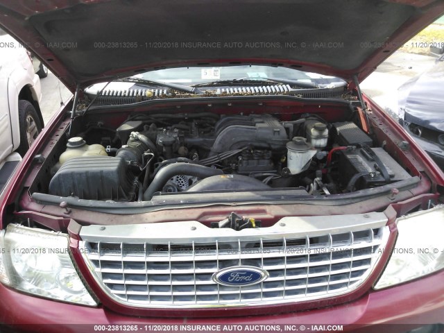 1FMZU73E35UA85164 - 2005 FORD EXPLORER XLT/XLT SPORT/NBX RED photo 10