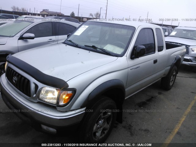 5TEWN72N82Z023090 - 2002 TOYOTA TACOMA XTRACAB SILVER photo 2