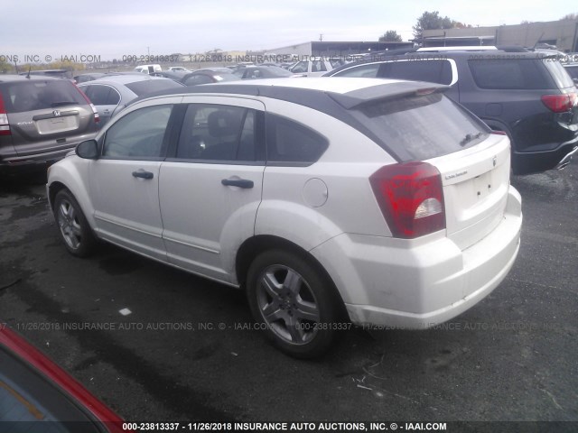 1B3HB48B07D506734 - 2007 DODGE CALIBER SXT WHITE photo 3