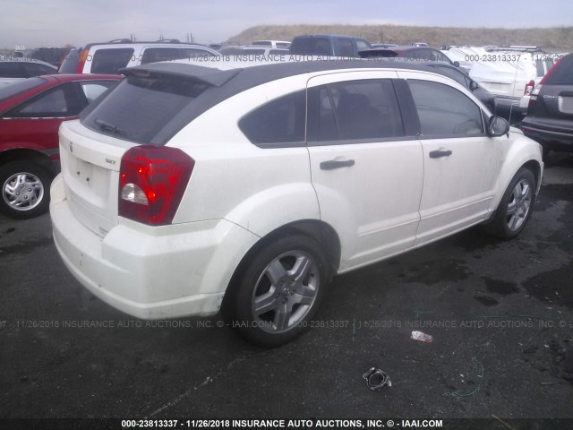 1B3HB48B07D506734 - 2007 DODGE CALIBER SXT WHITE photo 4