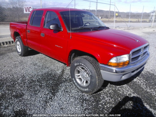 1B7HG48N52S509854 - 2002 DODGE DAKOTA QUAD SLT RED photo 6