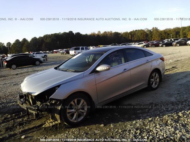 5NPEC4AC3CH453789 - 2012 HYUNDAI SONATA SE/LIMITED SILVER photo 2